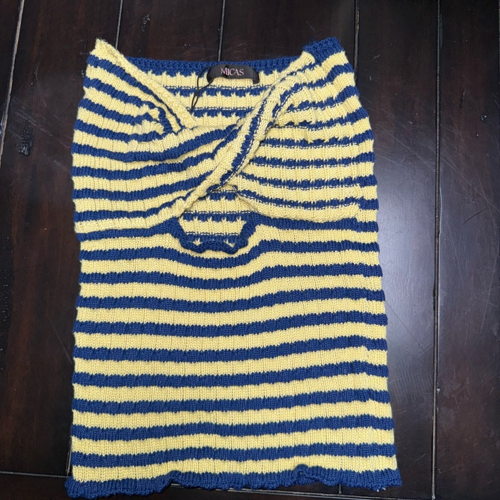 Striped Yellow and Blue Knit Top
